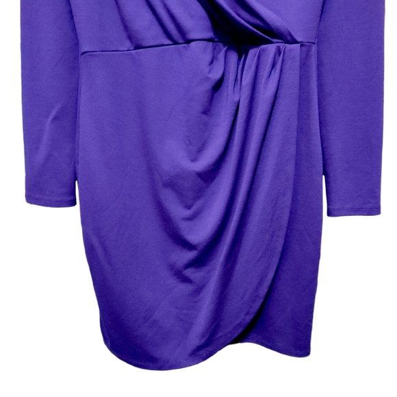 W118 by Walter Baker Purple Draped Long Sleeve Dress Women's Size Large L - Picture 4 of 7